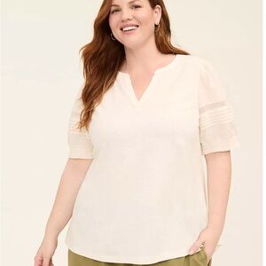 Lane Bryant Off-White Knit Top
